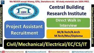 CENTRAL BUILDING RESEARCH INSTITUTE PROJECT ASSISTANT RECRUITMENT 2018 || CHECK ALL DETAILS ||