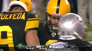 Jeff Reed shanks 26 yard field goal  - Patriots @ Steelers 2010