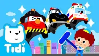 Car Wash Song ♪ | Car Songs Splish Splash  | Vehicle Songs | Tidi Songs for Children★TidiKids