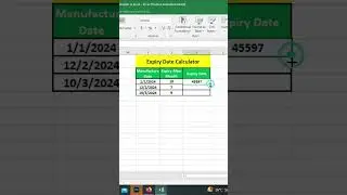 Expiry Date Calculator in Excel