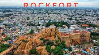 4K drone View of Rockfort temple - Trichy, Tamilnadu