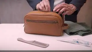 Luxury Italian Leather Toiletry Bag | Handmade Travel Wash Bag by Maruse