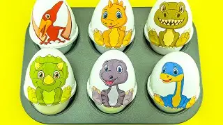 New Satisfying | How To Make Candy Color Tray Circle With Dino Eggs Cutting & Mixing Candy ASMR