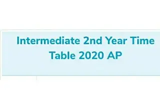 AP Inter 2nd Year Time Table 2020