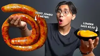 SUMPAH NAGIH!! MUKBANG SOSIS JUMBO SEPANJANG 1 METER!!🤤