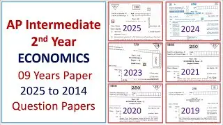AP Inter 2nd Year Economics 2025 to 2018 7 years Question Papers Andhra intermediate Papers EM IPE