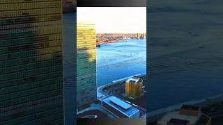 UN Building and view of the East River at sunset, New York City #newyorkcity #eastriver #nyc #shorts