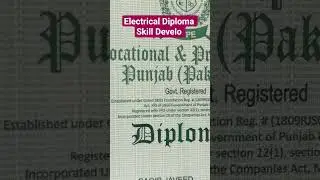 Electrician and Electrical 1 Year Diploma Skills Base Diploma in Pakistan by Technical Zameer #sanad