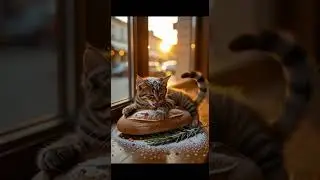🍞 &ldquo;Sweet Dreams&rdquo; &mdash; A Cat Napping on Bread at Sunset#funnyvideo #funnycats #shorts