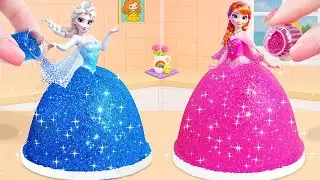 Elsa vs Anna Cake Battle 👑🎂 | DIY Two-Tier Princess Cake Decorating
