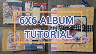 6x6 Mini Journal Album/Pocket Folio with Single Sided Paper | Flipbook | 