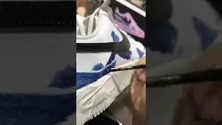 Painting The Great Wave on AF1s 🌊 (Wait for the Flash Reveal! 📸) #Shorts