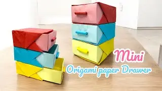 Very easy origami Paper drawers | desk organizer| how to make cute paper craft| mini paper drawers