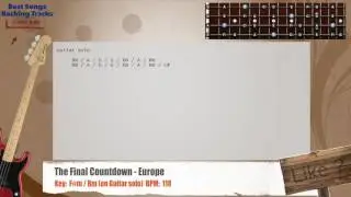 🎻 The Final Countdown - Europe Bass Backing Track with chords and lyrics