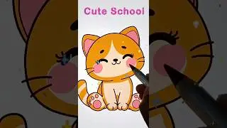 Cute Cat Drawing for Kids