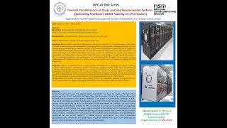HPC-AI Talk: Optimizing Facebook's DLRM Training on CPU Clusters, Intel Labs India, 11 August 2020