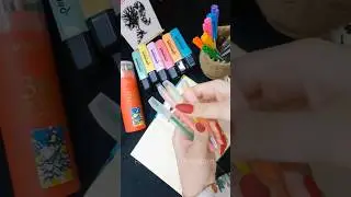 Neon highlighter pens,back to school #shorts #youtubeshorts #asmr #neon #art