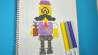 Como Dibujar a BARLEY de BRAWL STARS | Pixel Art Tutorial