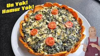Unsuz, Hamursuz Ispanaklı Kiş Tarifi |Sadece 2 Patatesle Taban Hazır! 😍