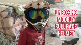 Unboxing MODELY Youth Motocross Helmet Casco de Motocross, Full Face Dirt Bike Helmet