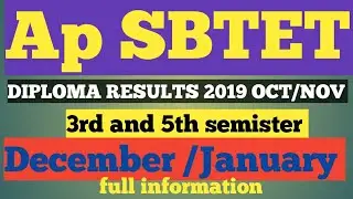 Ap sbtet /diploma oct/Nov exams results 2019 /3rd and 5th semister /syr education