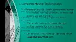 Roofing Highlands Ranch CO | Roof Repair Highlands Ranch CO I Call 888 926 7447