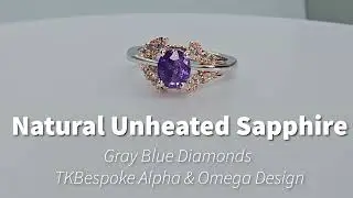Colour Change Sapphire with Gray Blue Diamonds Alpha & Omega TKBespoke Original Design #engagement