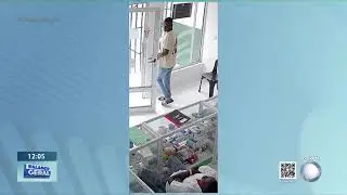 #BalançoGeral: Jovem é flagrado pelas câmaras a roubar celular em uma farmácia