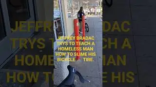 JEFFREY BRADAC TRIES TO TEACH A HOMELESS MAN..HOW YO FIX HIS BICYCLE IN PORT ST. LUCIE FL. DAY14