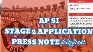 AP SI STAGE 2 APPLICATION DATEs Released//AP Sub inspector UPDATE
