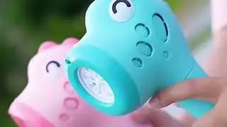 Генератор мильних бульбашок зі світломузикою Динозаврик Bubble stick dinosaur 35 см Рожевий