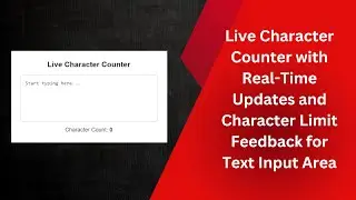 Live Character Counter with HTML, CSS, and JavaScript | Step-by-Step Guide 📝⚡