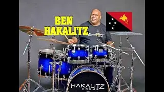 PNG's Top Drummer - Ben Hakalitz performing with the Yothu Yindi Band using his own brand drum kit