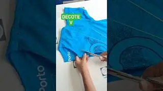 Como cortar decote V#decote v#customisar#camiseta