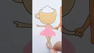 How to Draw a Cute Ballerina Cappuccina and Tung Tung Sahur