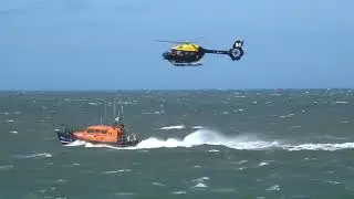 RNLI Lifeboat training exercise in Storm Floris (Part 2) Llandudno Sir Conwy County Cymru/Wales