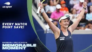 All 8 of Babora Krejcikova's Match Point Saves | 2025 US Open