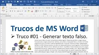 Truco Word #01 - Generar texto falso