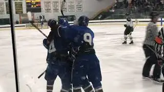 Lunenburg's Sean Simpson scores on a shorthanded breakaway to put the Blue Knights up, 2-1