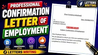 Confirmation Letter of Employment | Confirmation Letter for Employment | Letters Writing
