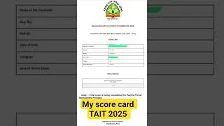 My score card TAIT EXAM 2025ll