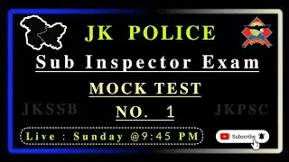 JKPSI - Live Mock Test | Set_1 | Free Mock Tests for JKSSB and JKPSC exams @TheAspirants