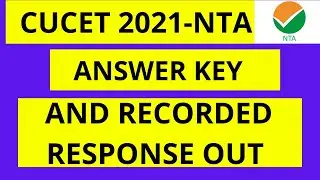 CUET 2021 Official NTA answer key and recorded response released | CUET answer key | CUET cut off