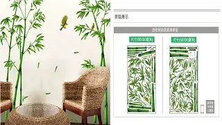 Removable Green Bamboo Forest Depths Wall Sticker Creative Chinese Style DIY Tree Home Decor