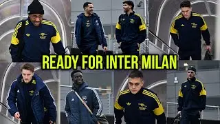 Arsenal Squad ARRIVES in Milan Ahead of Inter Champions League Clash 🔥