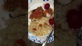 Giant Caribbean style seared￼ mahi-mahi￼ steaks with cauliflower rice and spicy￼ beats and salsa