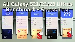 Сравнение всех тестов Galaxy S21/22/23 Ultra Exynos Snapdragon и стресс-тестов