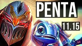 ZED vs FIZZ (MID) | Penta, 12 solo kills, 2.7M mastery, 800+ games, 19/4/1 | NA Grandmaster | v11.15
