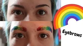 Rainbow Glitter Eyebrows