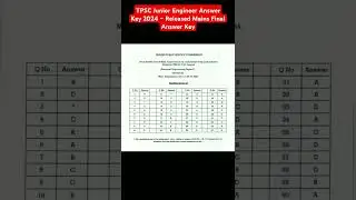 TPSC Junior Engineer Answer Key 2024 &ndash; Released Mains Final Answer Key #tpsc #answerkey #engineer
